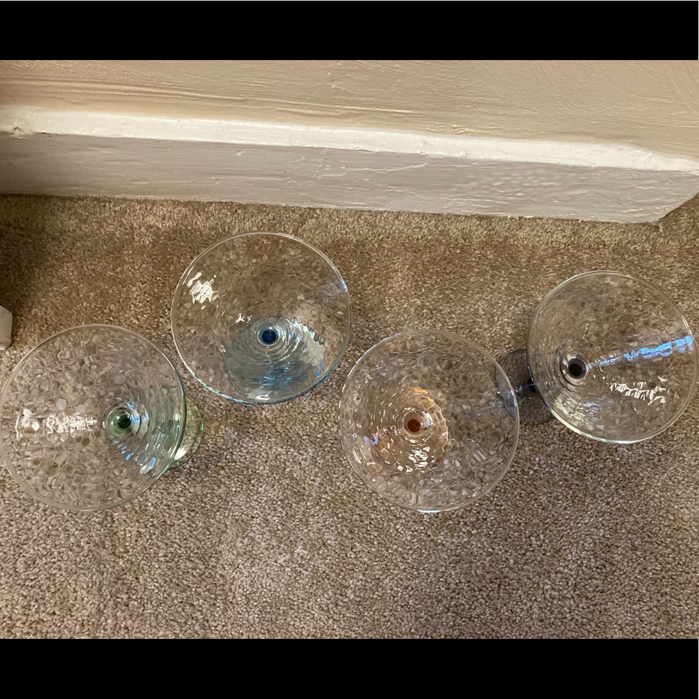 Set of 4 Multi-Colored Martini Glasses - Picture 3 of 8